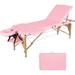 Massage Bed Portable 3 Folding Massage Table Wood Frame 84In Height Adjustable Massage Therapy Table Spa Bed Salon Lash Extension Bed W-