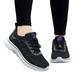 ZHAGHMIN Women Running Shoes Summer Lightweight Lace-Up Tennis Shoes Non Slip Gym Workout Shoes Breathable Mesh Walking Womens Sneakers Black Size7