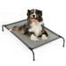 Capri Elevated Raised Cooling Cots Bed for Large Dogs Portable Indoor & Outdoor Pet Hammock with Skid-Resistant Feet Frame with Breathable Mesh Grey 50 D x 31 W x 8 H