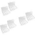 Bead Container 6 Pcs Boxes 15 Grid Storage Box Beads Jewelry Clear Container Dividers Container Pp Accessory Box