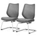 Drevy Office Chairs No Wheels Conference Room Chair Breathable Mesh Upgraded Cushion and Sled Base Back Reception Chair No Armrests (2 Grey)