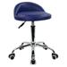 Drevy PU Leather Round Rolling Stool with Back Rest Height Adjustable Swivel Drafting Work SPA Task Chair with Wheels (Blue)