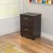 Mobile 2-Drawer Espresso File Cabinet Brown Modern Contemporary Chrome Laminate Finish