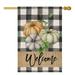 Thanksgiving Fall Gard Flags for Outdoor Buffalo Plaid with Watercolor Pumpkins rative Yard Flags for Outside 12x18 Inch Double Sided Small Welcome Farmhouse Flags for Autumn Patch Lawn