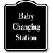 Baby Changing Station BLACK Aluminum Composite Sign 20 x24