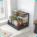 Under Sink Organizer and Storage 2 Pack Pull Out Cabinet Organizer Slide Out Sink Shelf Cabinet Storage Shelves Under Sink Storage for Kitchen Bathroom Cabinet