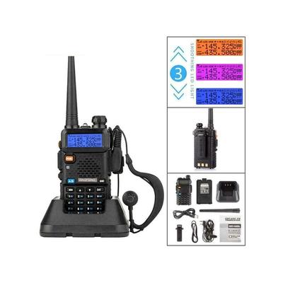 GROOFOO - Talkie-walkie UV-5R Compact avec Batterie Lithium - Radio Bidirectionnelle VHF/UHF