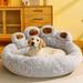 Plush Bear Paw Dog Bed Sofa Ultra-Soft Polyester Fiber Couch for Small Medium Large Breed Dogs - Washable Pet Lounger with Unique Bear Paw Pattern Design