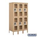 Salsbury S-62358TN-U 3 x 5 x 18 in. Double Tier See Through Metal Locker Tan - Unassembled