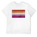 Mens Shirt Distressed Lesbian Pride Flag Raglan Baseball Tee White Medium