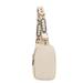 Sling Chest Bag Vintage Fashionable PU Leather Women Storage Chest Bag for Headphones Beige