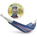 Wide Hammock W/Hand-Woven Rope Loops & Hanging Hardware Outdoor Patio Backyard Durable Cotton And Polyester Blend 220 Lbs Capacity Americaâ€™S Cup