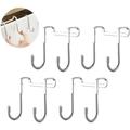 Over the Door Double Hooks 4Pcs Stainless Steel S Type Organizer Hanger for the Door Cabinets Drawer Closet Hanging Towels Hats Clothes Silver