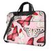 ZICANCN Laptop Case 15.6 inch Red White Butterflies Pink Background Work Shoulder Messenger Business Bag for Women and Men