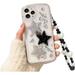 for iPhone 14 Pro Max Case with Phone Charm Chain Accessories Cute 3D Sparkle Shiny Stars Rhinestone Clear Phone Case Women Girl Aesthetic Shockproof Case for iPhone 14 Pro Max-6.7