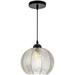 LLBIULife Clear Glass Pendant Lighting Striped Glass Pendant Light fixtures Brass Vintage Modern Hanging lamp with Seeded Glass Shade Globe Pendant Lights Kitchen Island Bedroom Farmhouse