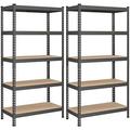 LLBIULife 5-Tier Shelves Set of 2 Garage Boltless Assembly Adjustable Shelving Units 17.7 x 35.4 x 70.9 Inches Load 1929 lb Each Shed Warehouse Basement Gray UGLR450G02