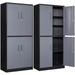 LLBIULife Metal Garage Cabinet with 10 Doors and 4 Shelves 71 Pantry Cabinet Utility Cabinet Locking Steel Cabinet Utility Locker Multifunctional Garage ((Black 71 )
