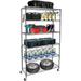 Storage Shelves 5 Tier Heavy Duty Adjustable Shelves with Wheels 350 Pounds Loading Capacity per Shelf Storage Metal Shelf 36 W x 14 D x 72 H for Laundry Bathroom Kitchen Pantry Closet