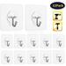 Adhesive Hooks Kitchen Wall Hooks- 12 Packs Heavy Duty 13lb(Max) Nail Free Sticky Hangers with Stainless Hooks Reusable Utility Towel Bath Ceiling Hooks