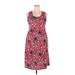 Lularoe Casual Dress - Sheath Scoop Neck Sleeveless: Red Print Dresses - Women's Size 2X
