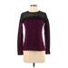 Vince Camuto Long Sleeve Top Burgundy Crew Neck Tops - Women's Size X-Small Petite