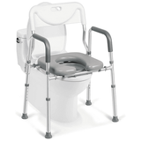 BESTSLE Raised Toilet Padded Seat Adjustable W/Height Shower Chair for Senior 330 lbs for Elderly Pregnant and Handicap Fits Any Toilet