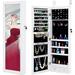 LLBIULife Modern LED Mirror Jewelry Cabinet Lockable Jewelry Armoire Organizer Full-Screen Mirror 2 Drawers Large Capacity Makeup Gift for Her Christmas Gift White