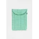 BAGGU Green Gingham 13" Laptop Sleeve - Green L: 33cm x W: 1.9cm x H: 26cm at Urban Outfitters
