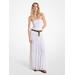 Michael Kors Tiered Smocked Georgette Maxi Dress White XS