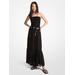 Michael Kors Tiered Smocked Georgette Maxi Dress Black XXS