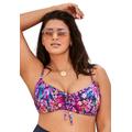 Plus Size Women's Adjustable Push Up Underwire Bikini Top by Swimsuits For All in Watercolor Burst Tropical (Size 18)