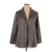 Fashion Blazer Jacket: Below Hip Gray Solid Jackets & Outerwear - Women's Size X-Large