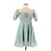 R. Vivimos Casual Dress: Green Dresses - Women's Size Medium