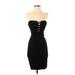 Bebe Cocktail Dress - Bodycon Open Neckline Sleeveless: Black Solid Dresses - Women's Size X-Small