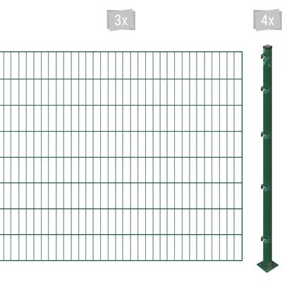 Einstabmattenzaun ARVOTEC "ESSENTIAL 160 zum Einbetonieren", grün (dunkelgrün), H:160cm, Stahl, Kunststoff, Zaunelemente