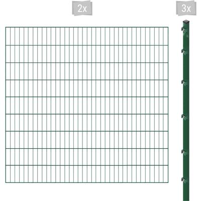 Einstabmattenzaun ARVOTEC "ESSENTIAL 180 zum Aufschrauben", grün (dunkelgrün), H:180cm, Stahl, Kunststoff, Zaunelemente,