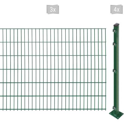 Doppelstabmattenzaun ARVOTEC "EASY 123 zum Aufschrauben", grün (dunkelgrün), H:123cm, Stahl, Kunststoff, Zaunelemente, Z