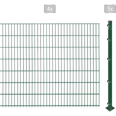 Doppelstabmattenzaun ARVOTEC "ESSENTIAL 143 zum Aufschrauben", grün (dunkelgrün), H:143cm, Stahl, Kunststoff, Zaunelemen