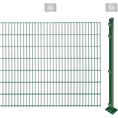 Doppelstabmattenzaun ARVOTEC "EASY 143 zum Aufschrauben", grün (dunkelgrün), H:143cm, Stahl, Kunststoff, Zaunelemente, Z