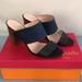Kate Spade Shoes | Kate Spade Denim Black Straps Wood Heels | Color: Black/Blue | Size: 7.5