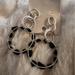 Free People Jewelry | Free People Silver Post Black Stone Hoop Earrings | Color: Black/Silver | Size: Os