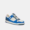 Coach Shoes | Coach Shoes Men's Size 8 C201 Color Blue Fin Leather Low Top Footbed Sneakers | Color: Blue | Size: 8