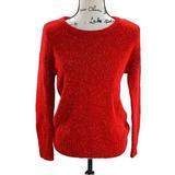 American Eagle Outfitters Sweaters | American Eagle Sweater Red Metallic Crew Neck Winter Vintage Boyfriend Womens S | Color: Gold/Red | Size: S
