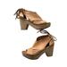 Free People Shoes | Free People Revolver Women’s 37 Platform Wood Clog Peep Sandals | Color: Brown/Tan | Size: 37eu