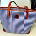 Dooney & Bourke Bags | Dooney & Bourke Navy & White Stripe Tote Should Bag Purse | Color: White | Size: Os