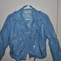 Zara Jackets & Coats | Blue Leather Jacket | Color: Blue | Size: M