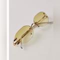 Free People Accessories | Free People Kai Rimless Slim Sunglasses | Color: Gold/Green | Size: Os