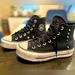 Converse Shoes | Converse All Star Studded Distressed High Tops Platform Sneakers | Color: Black/Silver | Size: 6