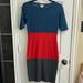 Lularoe Dresses | Lularoe T-Shirt Dress | Color: Blue/Gray/Red | Size: Xxs